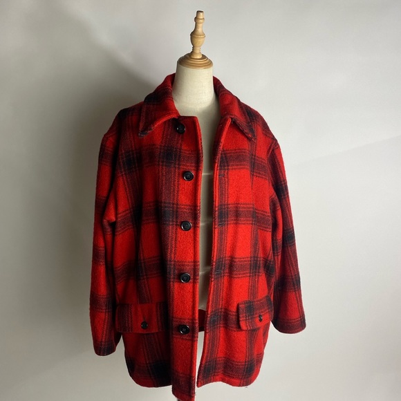 Vintage Other - VINTAGE 60s Skagway Wool Red Plaid Hunting Jacket Mens Medium